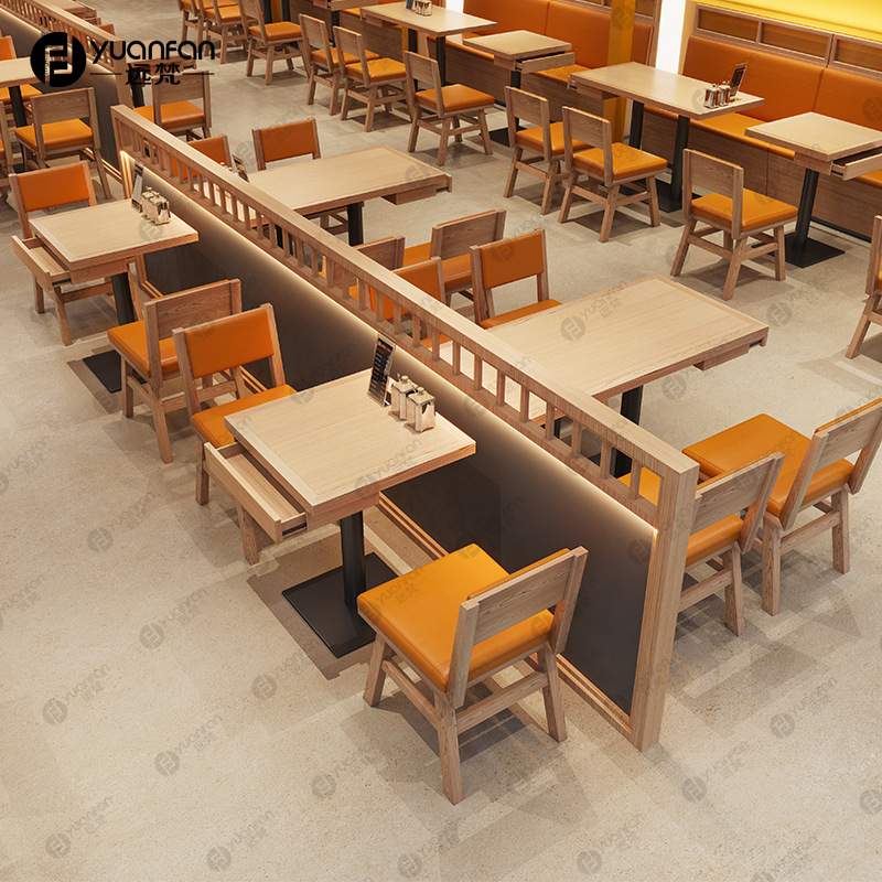 面馆米村拌饭带抽屉桌饺子馆米粉店饭店麻辣烫快餐店桌椅卡座沙发
