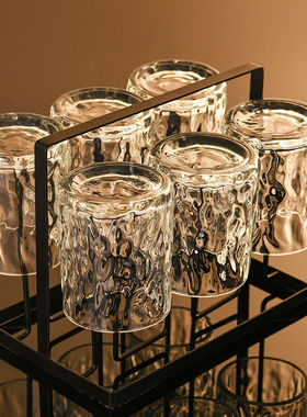 日式冰川杯威士忌酒杯啤酒杯家用高颜值轻奢玻璃杯子洋酒杯喝水杯