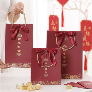 袋子烫金手提袋盒结婚用高级感 结婚袋袋礼品包装