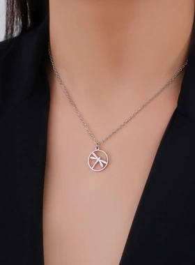 新款义乌饰品韩版韩式仙女风切割蜻蜓吊坠项链女