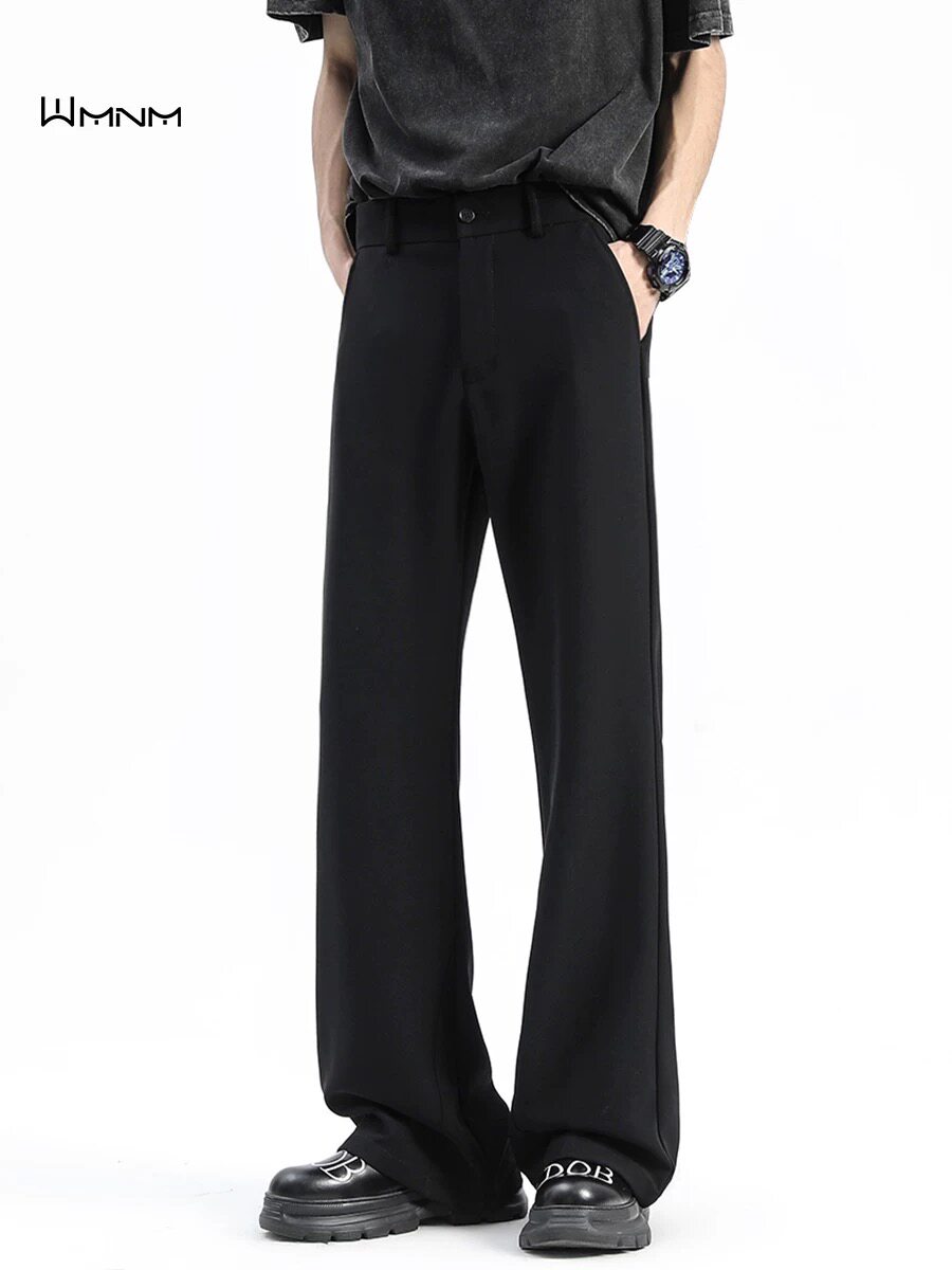 黑色垂感西裤男款2026新款直筒cleanfit微喇裤子高级休闲西装裤冬