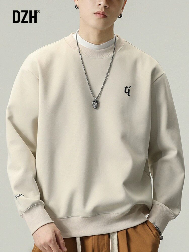 男士美式重磅卫衣男款春季衣服圆领长袖上衣潮牌2026新款春装男装