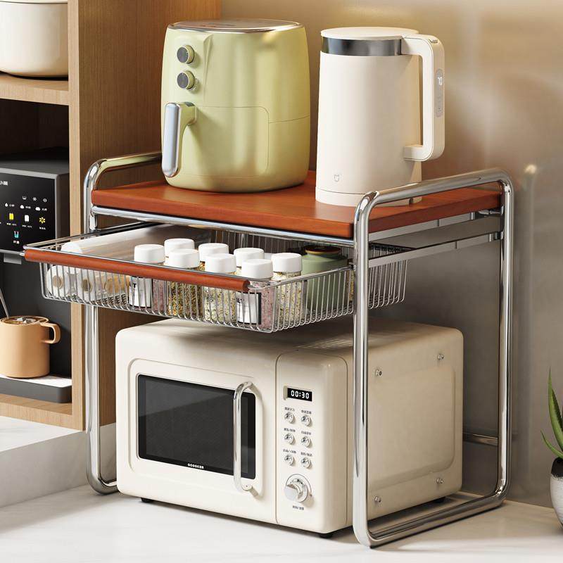 中古实木微波炉置物架厨房台面烤箱支架多功能储物电饭煲托盘收纳,厨房/烹饪用具,抹布架/厨房清洁收纳架,淘宝优惠券,粉丝福利购,淘宝优惠卷