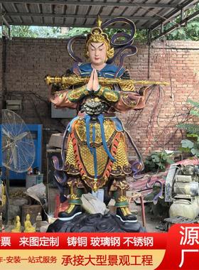 铸铜伽蓝菩萨关公佛像韦陀菩萨寺院山门立像守护正法威武韦陀佛像