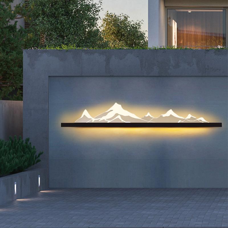 新中式庭院灯室外别墅新款太阳能灯户外防水长条灯院子外墙装饰灯