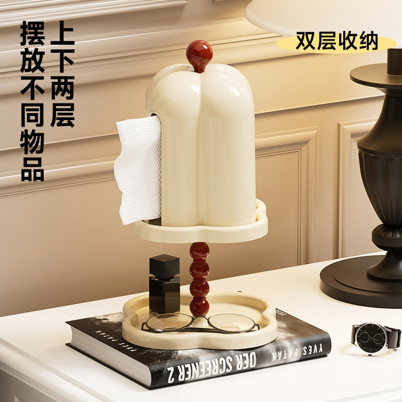 纸巾盒高级感家用客厅桌面摆件法式复古中古风茶几桌面卷纸纸抽盒,收纳整理,纸巾盒,淘宝优惠券,粉丝福利购,淘宝优惠卷