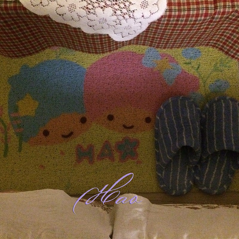 好好好商店卡通双子星奶油色系入户地垫防滑圈脚S垫进门垫丝圈地