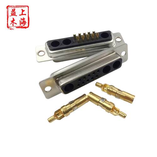 纯铜实芯针射频讯号D型10+3芯母头 鑚针同轴讯号D-SUB13W3连接器