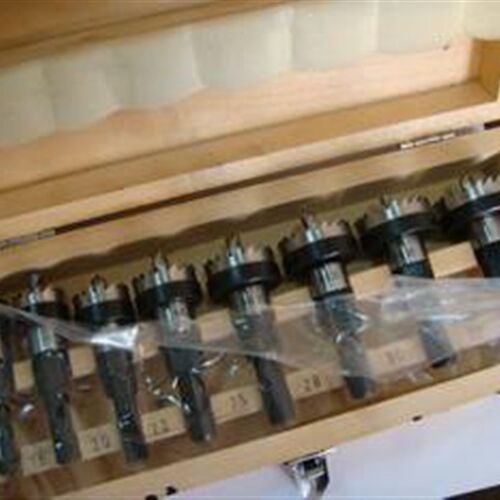 正品上海华灵高速钢 铁开孔器 金属扩孔钻 8件套 木盒套装