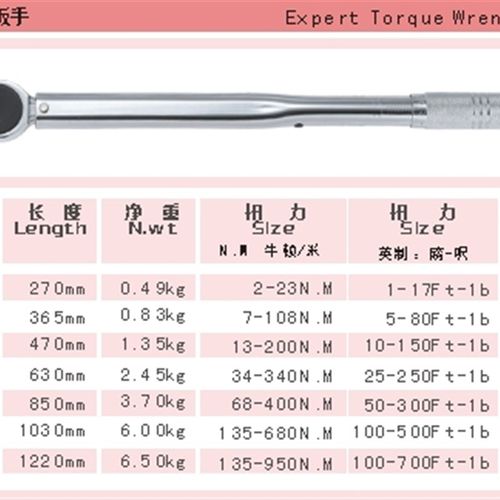 原装正品台湾力高 高级预置式扭力扳手 140-980N.M