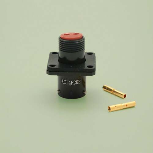 2芯 圆形连接器 XC14F2KE XC14T2ZE 航空插头插座 阳极化黑色