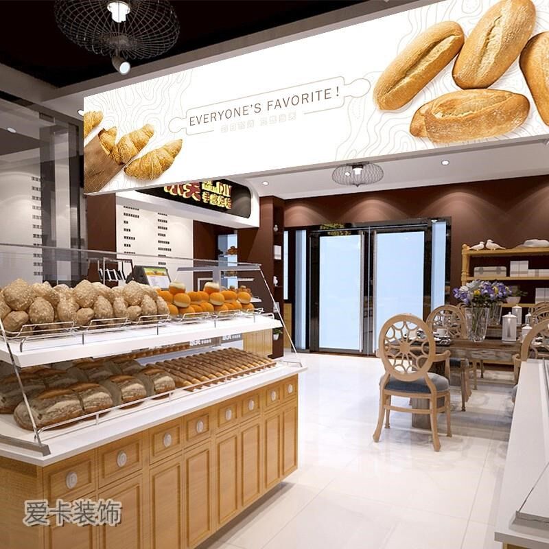 手作面包烘焙工作坊软膜灯箱蛋糕甜品店价目表收银台门头广告直销