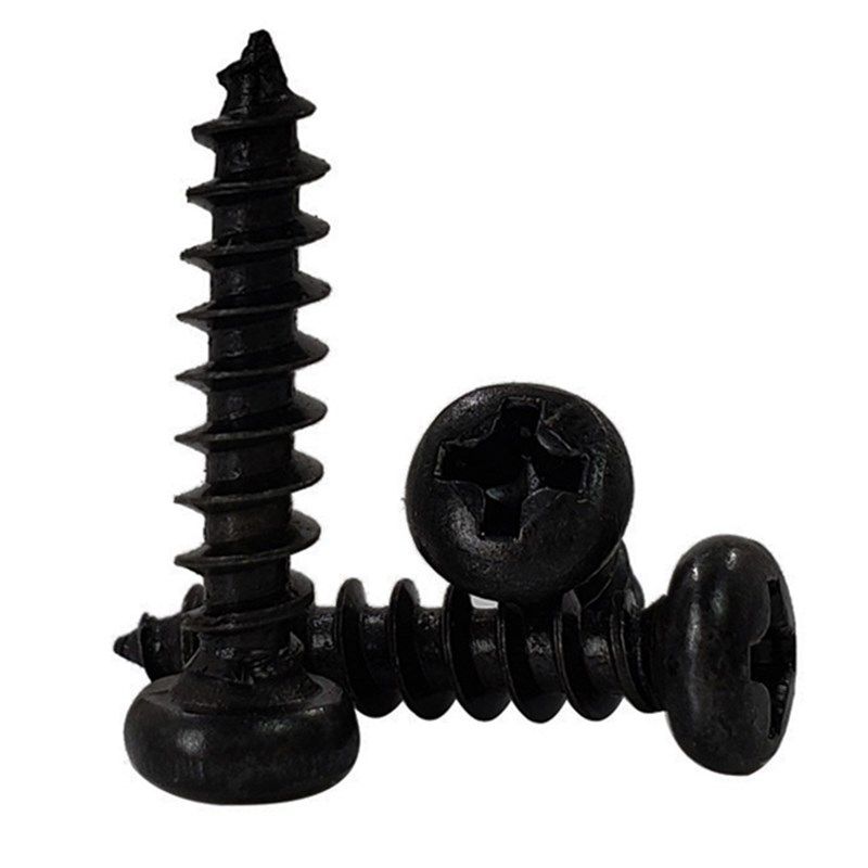 PA十字圆头盘头自攻电子螺丝钉M3M3.5M4*6X8X10X30黑色1千颗包邮