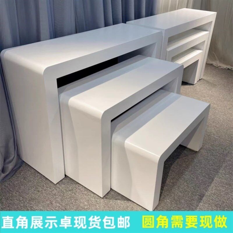 展示桌白色烤漆数码平板桌定做产品柜木质中岛柜手机体验台新款