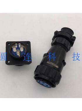 航空插头插座YD28-5芯黑色 YD28J5Z/K5TPF 3粗2细 伺服电机连接器