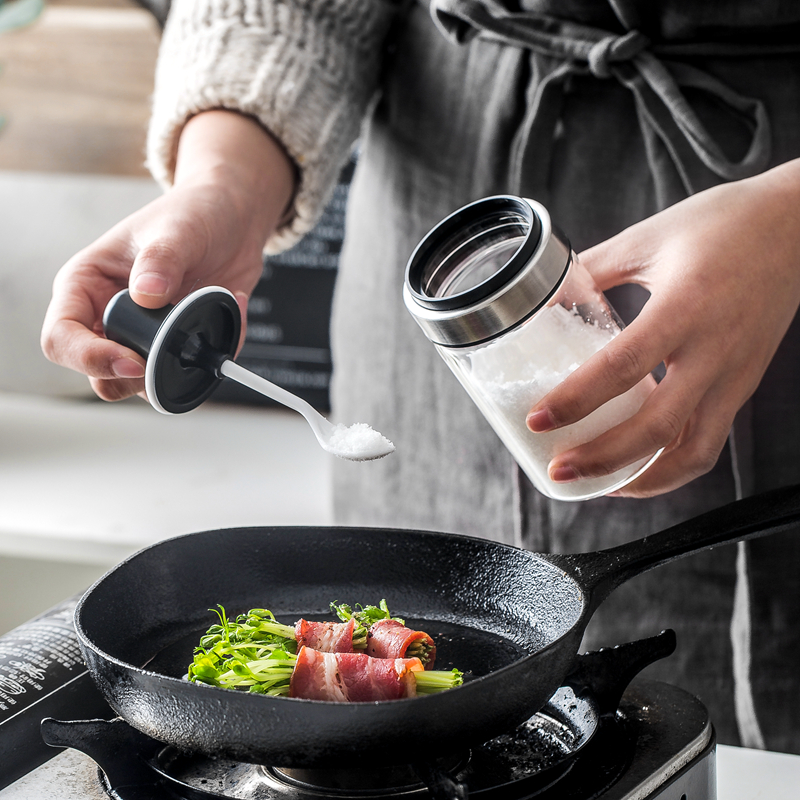 防潮盐罐厨房玻璃密封调料盒调味瓶调料瓶调味盒家用盐调味罐套装