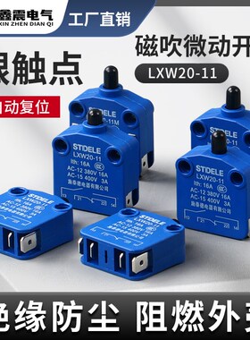 施泰德 微动开关LXW20-11限位开关 行程开关 磁吹推压塞柱型