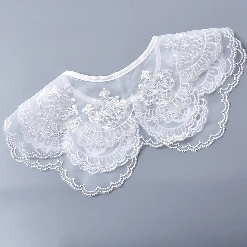 透明欧根纱假衣领春夏韩版洋气花边装饰小披肩女云肩多功能装饰领