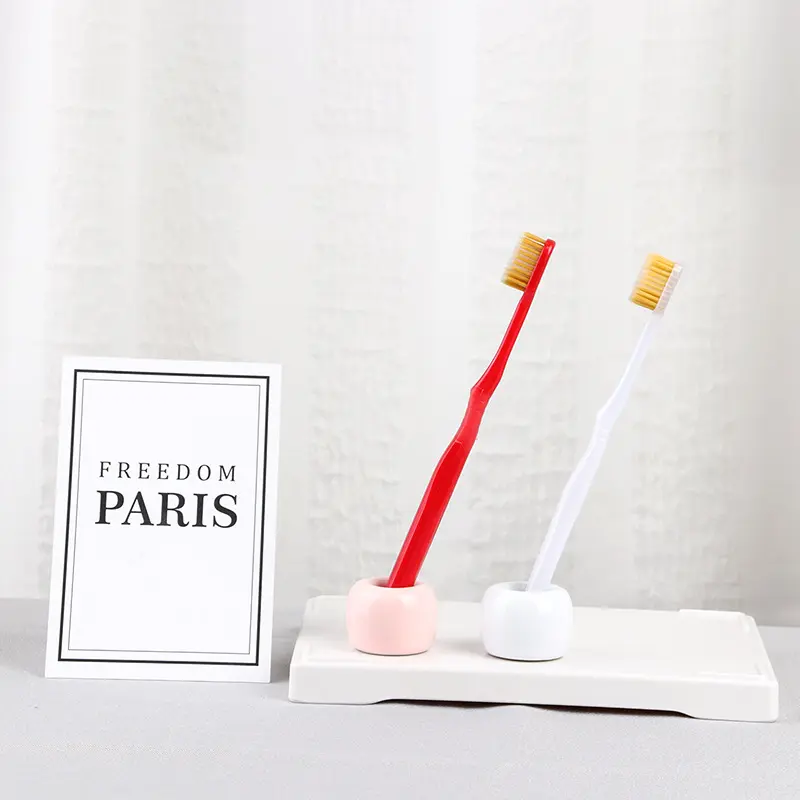 网红款宽头牙刷家庭装6列54孔大头成人家用细软毛清洁牙刷4支装