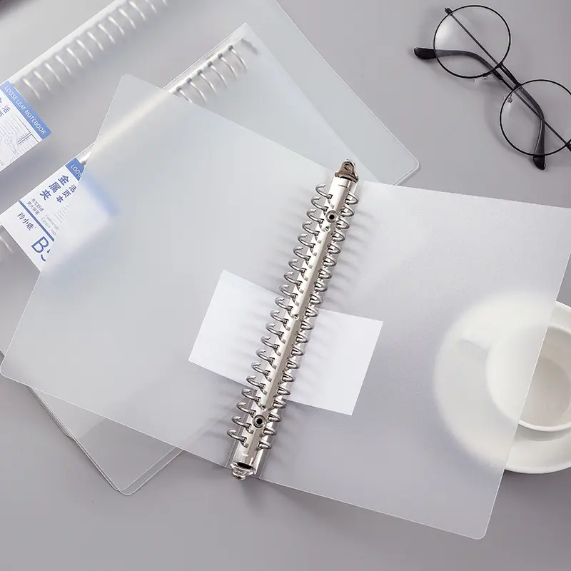 b5活页本可拆卸简约透明横线网格笔记本活页夹本子办公学习文具