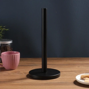 黑色铁艺厨房纸巾架桌面站立式免打孔纸巾收纳架擦手纸卷纸座