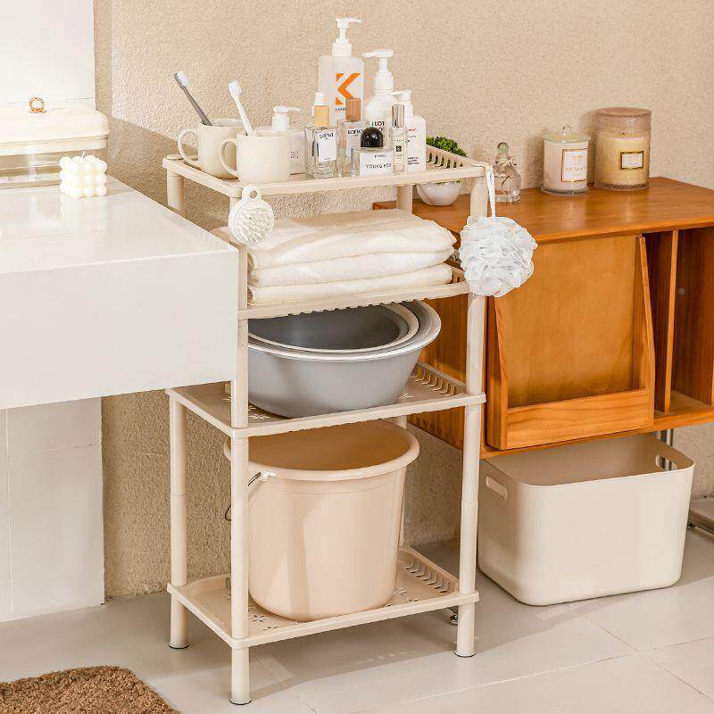 生间置物架家用浴收室6jETA64d厕所夹卫缝储物家用塑料脸盆多层纳