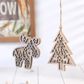 圣诞树装 饰木制小挂件 饰小吊件圣诞用品木片 圣诞装 新款
