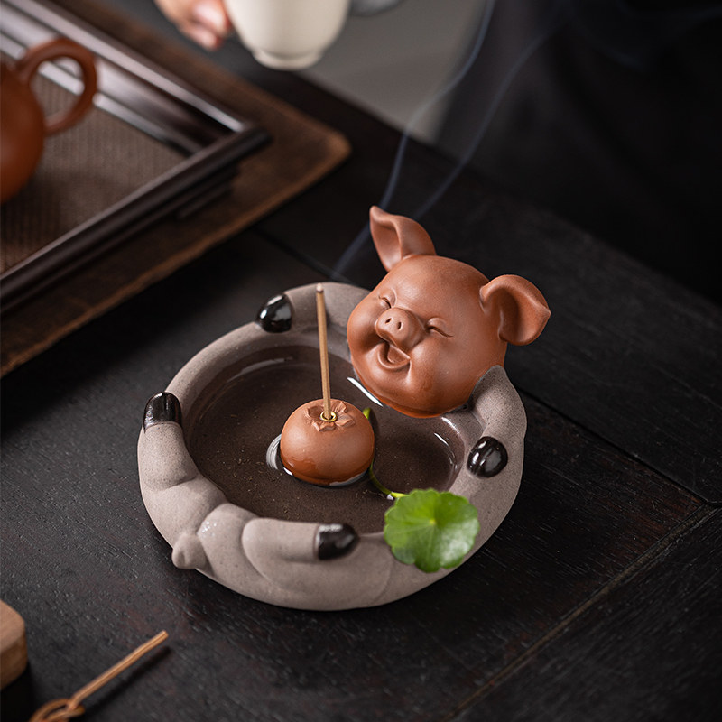 精品紫砂可爱小猪线香插创意线香炉檀沉香茶桌家用香器香道香薰炉,标准件/零部件/工业耗材,输送带/传送带,淘宝优惠券,粉丝福利购,淘宝优惠卷