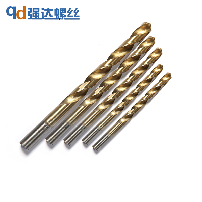 1-10mm 高速钢镀钛麻花钻头加长金属钻头直柄不锈钢钻头手电钻硬