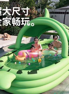 充气游童泳桶池儿WOE家用婴儿宝宝游泳折叠家成人庭小孩户外大型