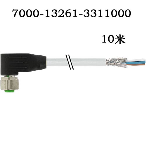 现货7000-13261-3311000穆尔M12FEMALE 90 SHIELDED PUR 4X0.34