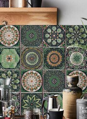 厨房水防防5y889016油高温卫生间防潮丑补洞自粘瓷砖贴纸平面装遮