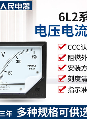 人民电器指针式交流电流表6L250A100A150A200A300A400A600/5A