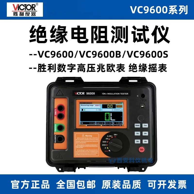 胜利VC9600B/C超高压绝缘电阻测试仪器5000V数字兆欧表10000V摇表