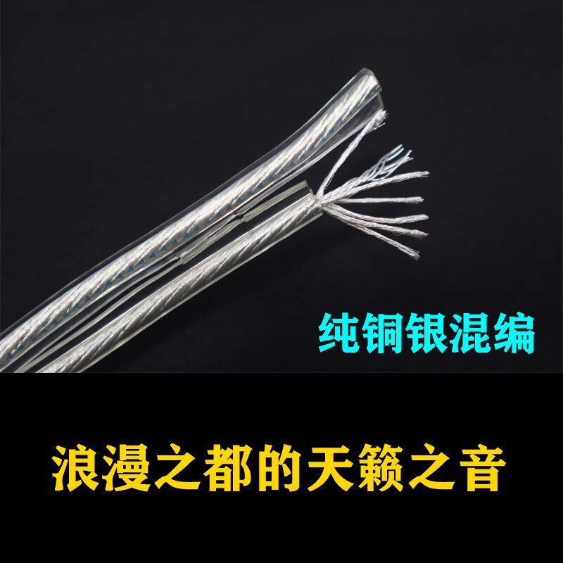 法国真实real cable 纯铜银混编 音箱线 音响连接线喇叭线 6平方