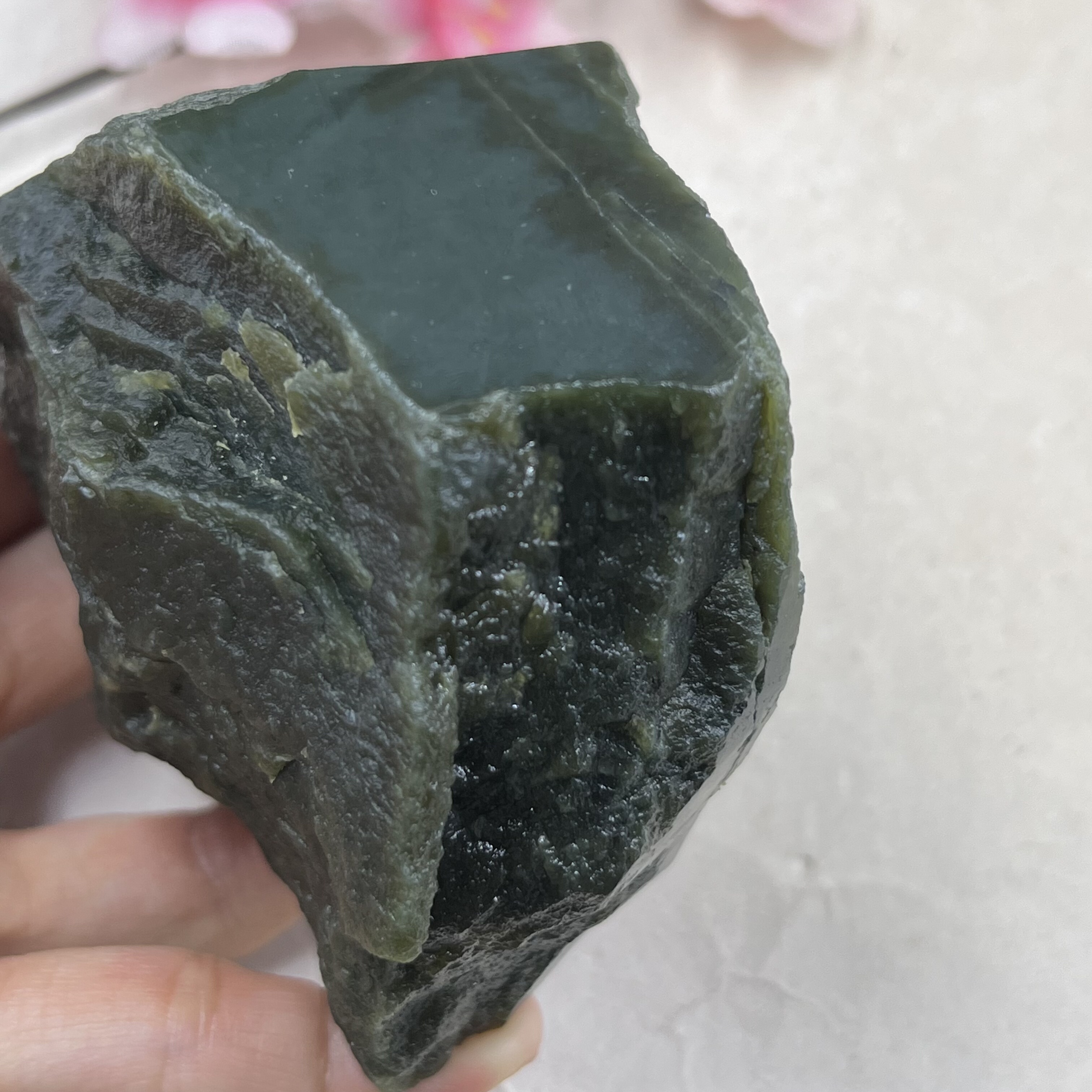 新疆和田玉糖青玉且末摆件边角料玉石料DIY珠子毛料包邮506克t