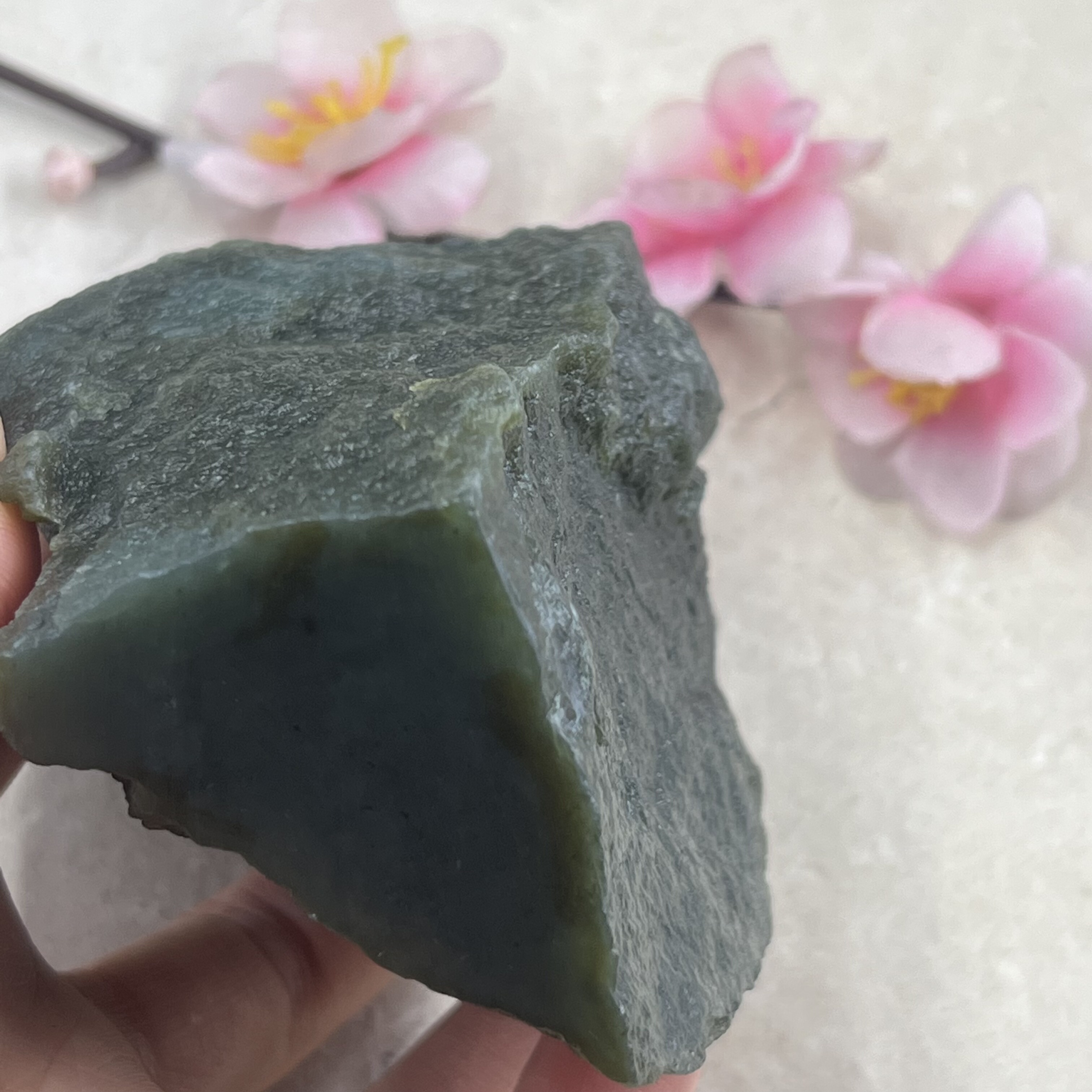 新疆和田玉糖青玉且末手把件边角料玉石料标本料毛料包邮348克t