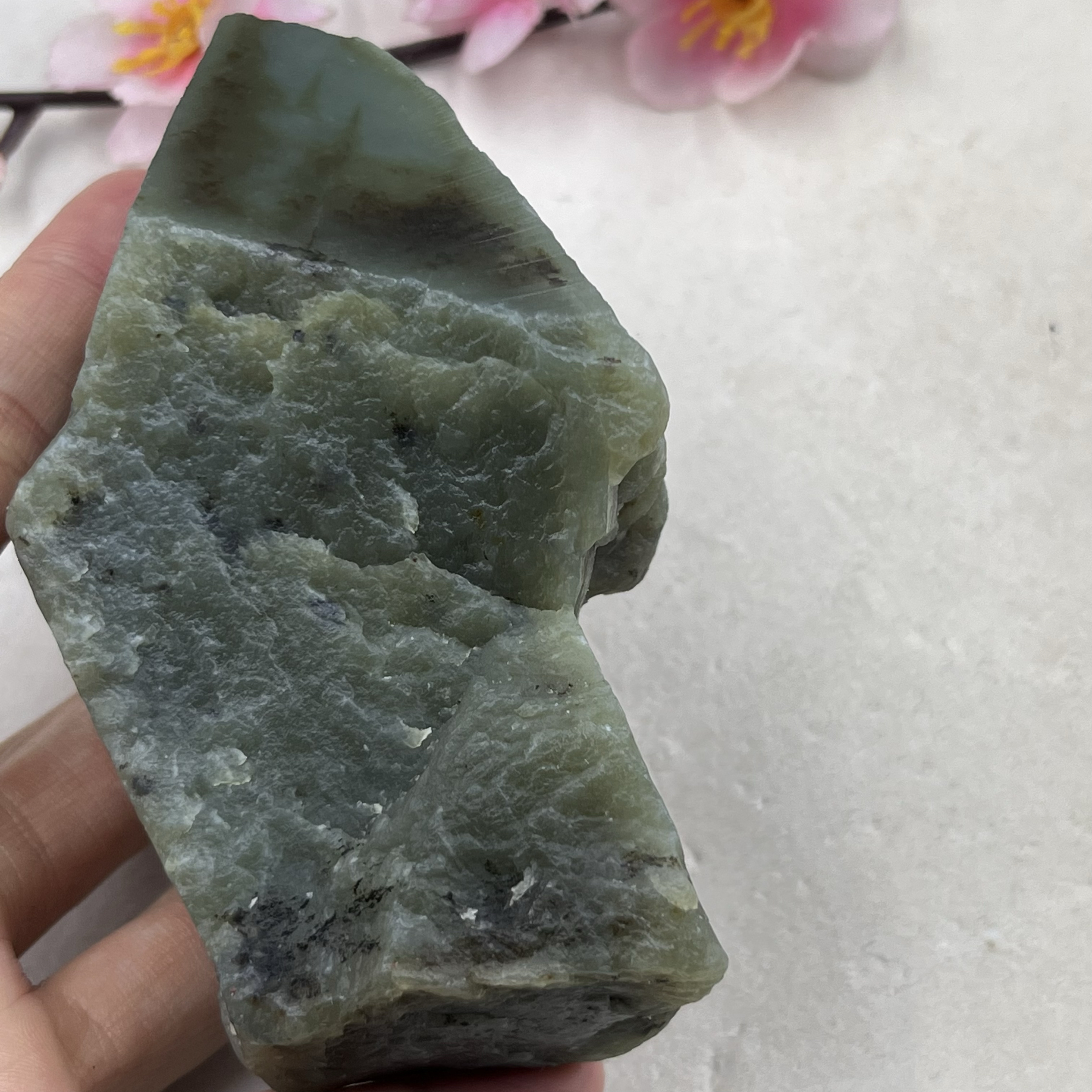新疆和田玉且末老玉把件边角料玉石料DIY珠子下脚料包邮323克t