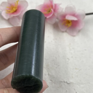 新疆和田玉且末圆柱印章边角料圆条手把件玉石料下脚料包邮72克ta