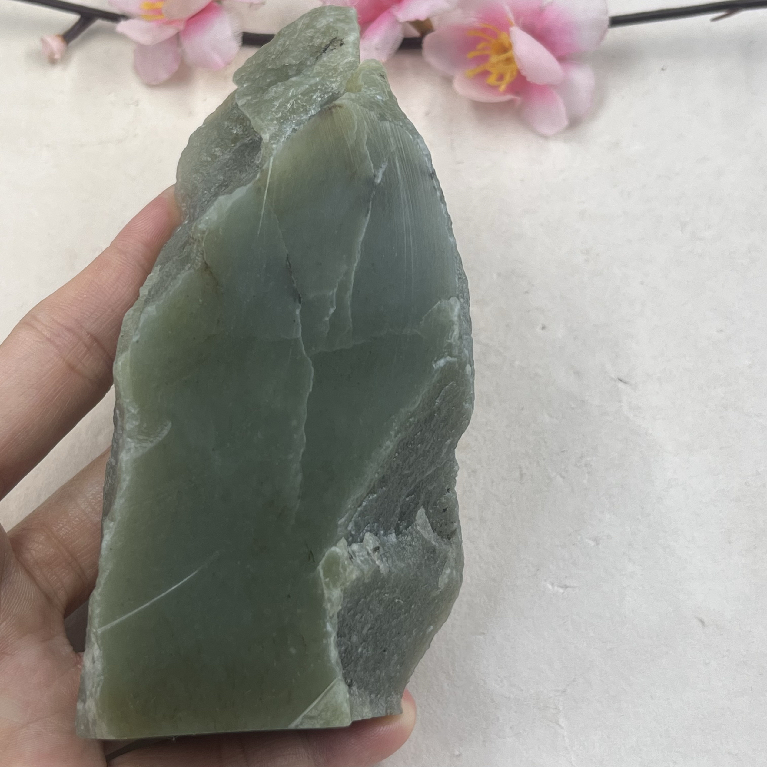 新疆和田玉青玉且末把件边角料玉石标本料毛料DIY珠子包邮375克t