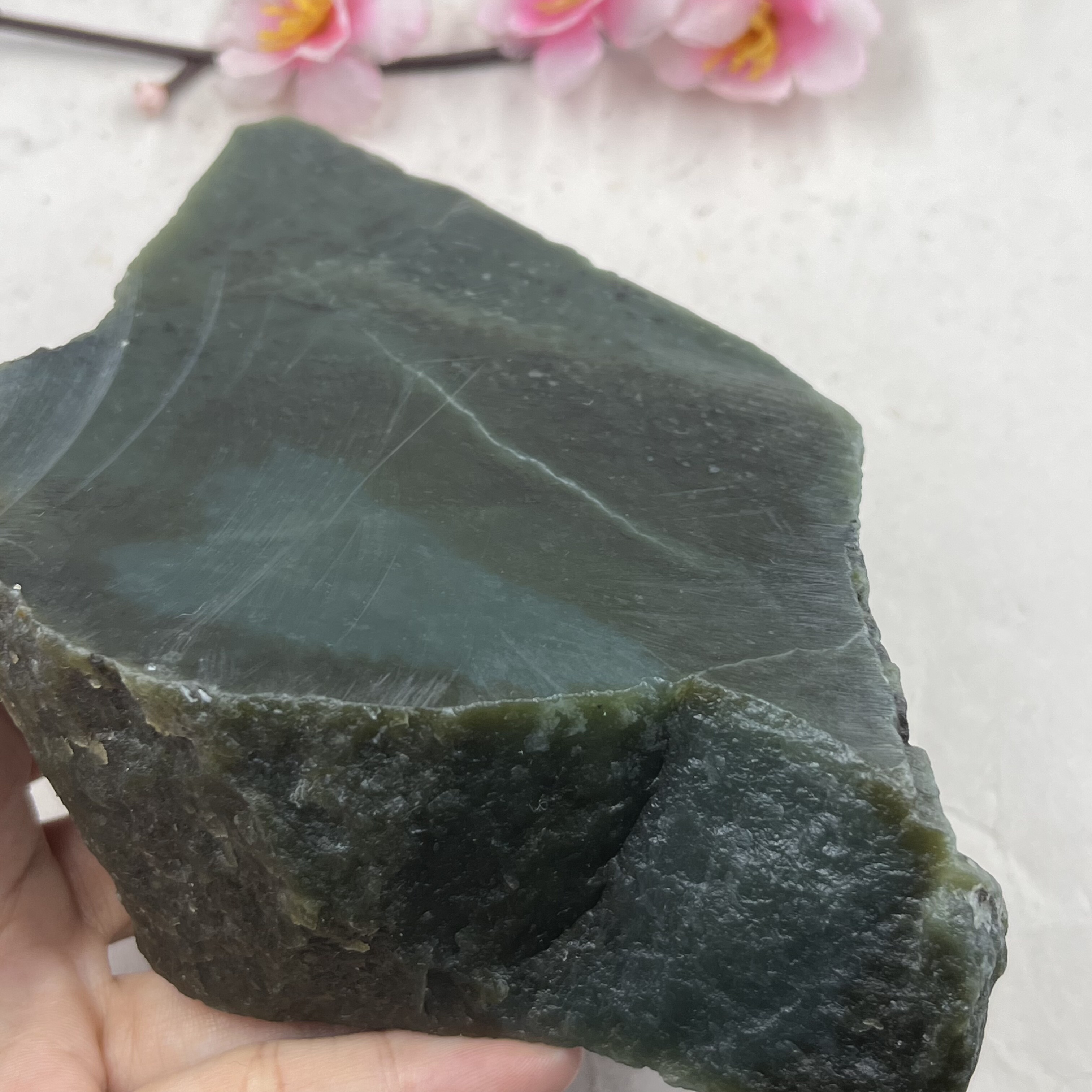 新疆和田玉且末摆件边角料玉石料下脚料 DIY珠子毛料包邮742克ta