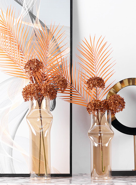 新中式玻璃花器花艺摆件售楼处样板间客厅酒店落地盆景装饰摆设