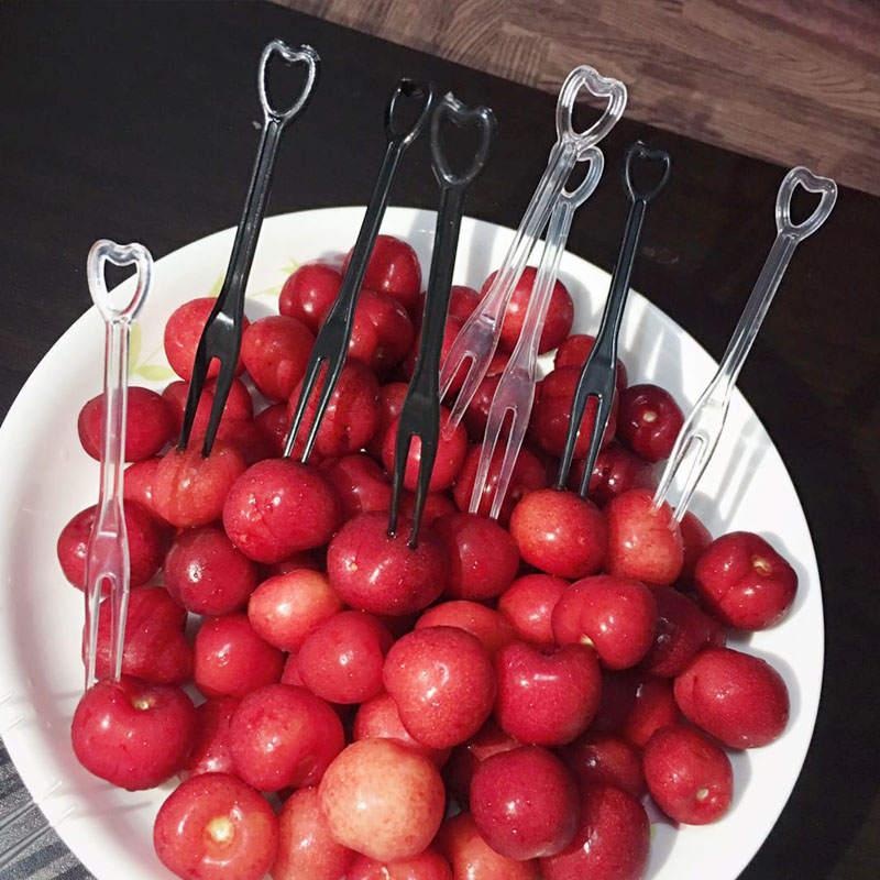 一次性水果叉/水果签单支独立带包装塑料小叉子酒吧KTV果盘小吃叉