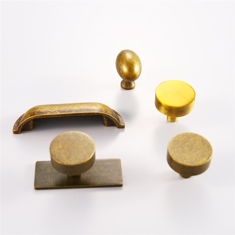 意大利做旧仿古贝壳拉手黄古铜家具衣柜橱柜门把手古典风法式椭圆