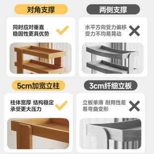 实木书桌旁书架落地置物架小推车家用书柜带轮多层收纳储物架
