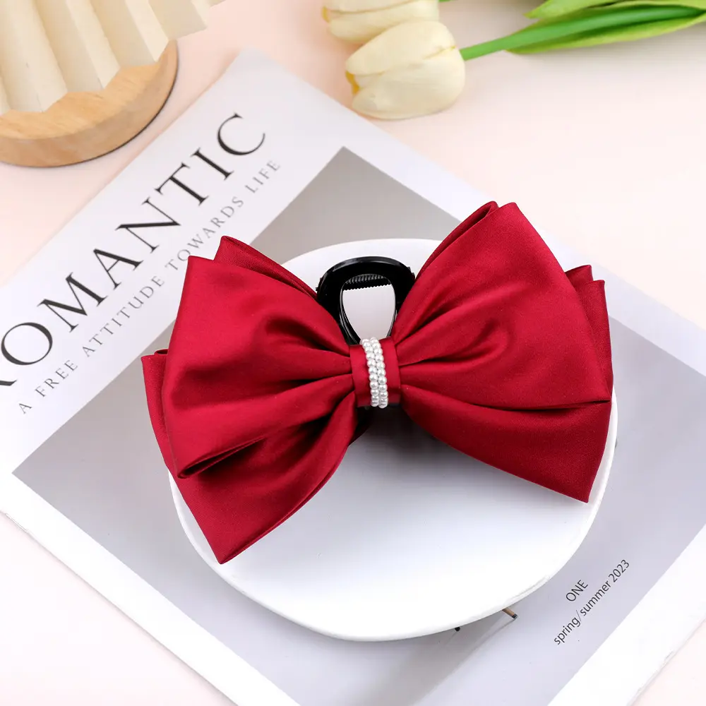 在逃公主头饰红色结抓夹高级感发夹后脑勺夹风发饰女