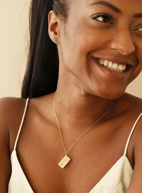 欧美铜镀真金文艺复古花卉开合相相框信封小盒子吊坠项链饰品