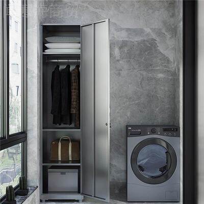 30不锈阳台收ECR纳柜防4晒防水家用衣物柜储钢物置多层杂物柜子