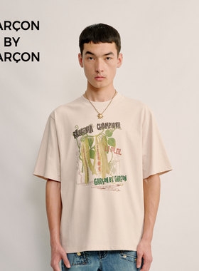 GARCON BY GARCON 插画棉质做旧短袖T恤