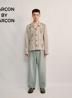 GARCON BY GARCON 秋冬刺绣故事混纺轻薄衬衫式夹克外套